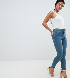 Джинсы скинни с завышенной талией ASOS DESIGN Petite Ridley-Синий
