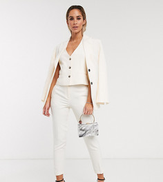 Зауженные брюки цвета слоновой кости ASOS DESIGN-Белый