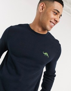 Темно-синий свитшот с вышивкой Burton Menswear
