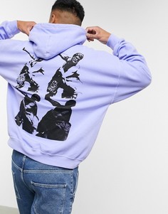 Oversized-худи лавандового цвета с принтом Reclaimed Vintage-Фиолетовый
