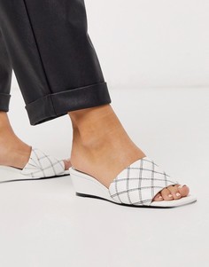 Белые стеганые сандалии на танкетке ASOS DESIGN-Белый