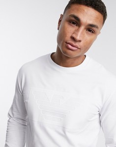 Белый свитшот с тисненым логотипом Emporio Armani