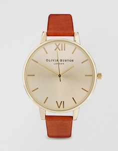 Светло-коричневые часы с большим циферблатом Olivia Burton-Коричневый