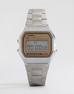 Классические цифровые часы в стиле ретро Casio A158WEA-9EF-Серебряный