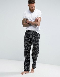Тканые штаны для дома классического кроя Calvin Klein-Черный