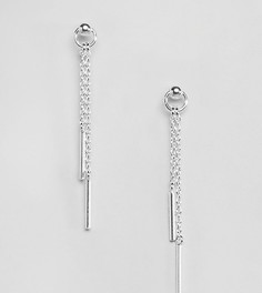 Серебряные серьги-кольца с цепочками ASOS DESIGN-Серебряный