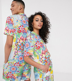 Рубашка с отложным воротником и ярким цветочным принтом ASOS MADE IN KENYA-Мульти