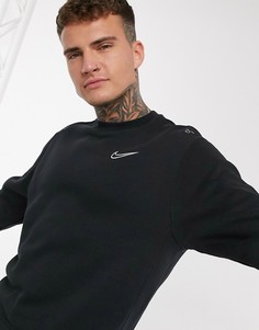 Черный свитшот с круглым вырезом и логотипом-галочкой Nike