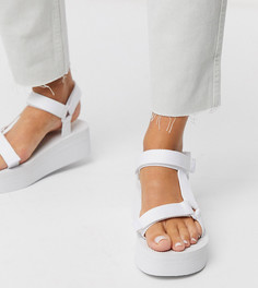 Белые сандалии на платформе для широкой стопы Truffle Collection-Белый