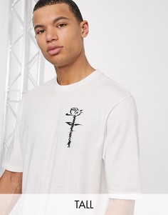 Oversized-футболка с принтом на груди Le Breve Tall-Белый