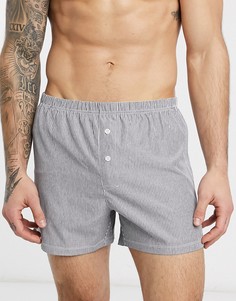 Черные тканые боксеры в полоску ASOS DESIGN-Мульти