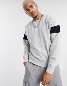 Серый свитшот с круглым вырезом и заниженной линией плеч Jack & Jones Core
