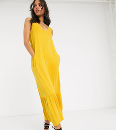 Желтое платье миди с карманами ASOS DESIGN Tall-Желтый