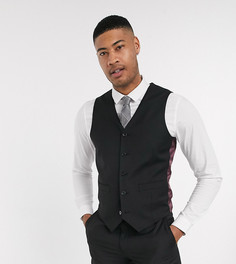 Черный приталенный жилет ASOS DESIGN Tall