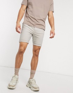 Бежевые облегающие шорты чиносы ASOS DESIGN-Бежевый