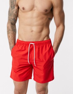 Красные шорты для плавания средней длины ASOS DESIGN-Красный