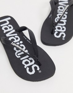 Черные шлепанцы с логотипом Havianas-Черный Havaianas