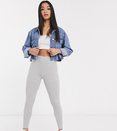 Леггинсы в рубчик ASOS DESIGN Petite-Серый