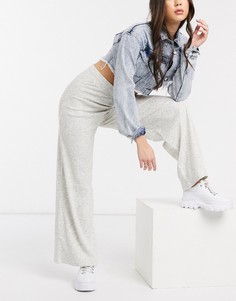 Широкие брюки в рубчик ASOS DESIGN-Бежевый