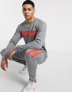 Свитшот с круглым вырезом и логотипом Calvin Klein-Серый
