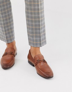 Светло-коричневые кожаные лоферы Burton Menswear-Светло-коричневый