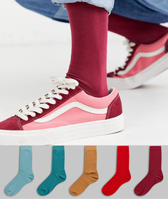 5 пар носков со скидкой в стиле колор блок ASOS DESIGN-Мульти