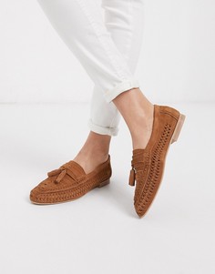 Замшевые туфли на плоской подошве ASOS DESIGN-Светло-коричневый