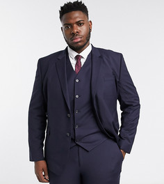 Темно-синий приталенный пиджак ASOS DESIGN Plus
