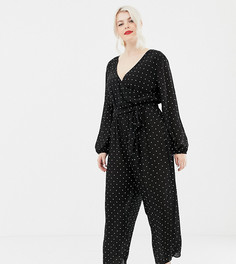 Комбинезон в горошек с запахом ASOS DESIGN Curve-Мульти