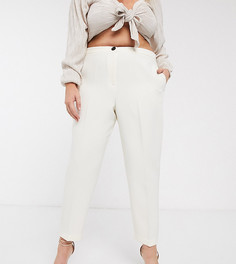 Узкие брюки цвета слоновой кости ASOS DESIGN Curve-Белый