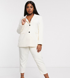 Узкие брюки цвета слоновой кости ASOS DESIGN Curve-Белый