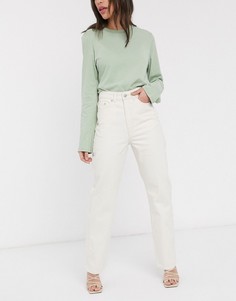Бежевые джинсы в винтажном стиле из органического хлопка Weekday Row-Бежевый