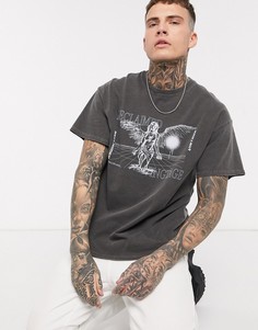 Темно-серая футболка с ангелом Reclaimed Vintage-Серый