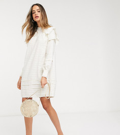 Свободное фактурное платье кремового цвета Vero Moda Tall-Бежевый