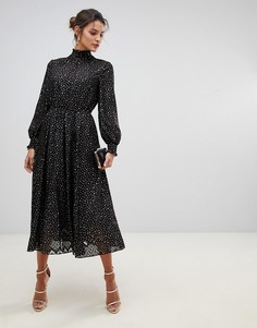 Платье миди со звездами цвета металлик Ted Baker-Черный