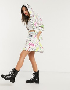 Расклешенная юбка с принтом логотипа Love Moschino-Черный