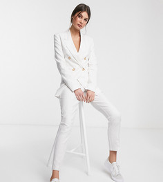 Льняные брюки-сигареты ASOS DESIGN Tall-Белый