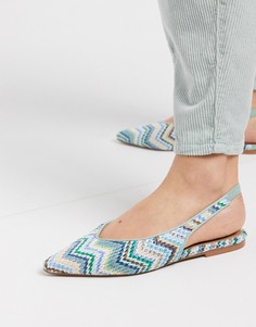 Плетеные балетки с ремешком через пятку ASOS DESIGN-Мульти