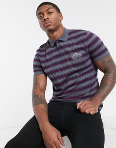 Поло из органического хлопка с полоской на груди ASOS DESIGN-Синий