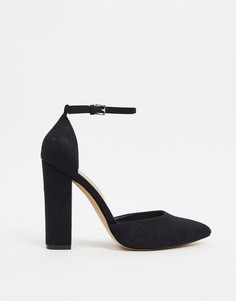 Черные туфли-лодочки на блочном каблуке с ремешком ALDO-Черный