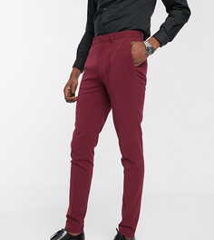 Бордовые супероблегающие брюки ASOS DESIGN Tall-Красный