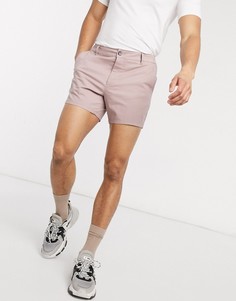 Зауженные шорты чиносы розового цвета ASOS DESIGN-Розовый
