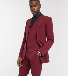 Бордовый супероблегающий пиджак ASOS DESIGN Tall-Красный