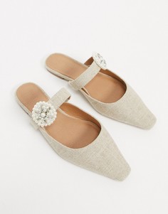 Декорированные туфли ASOS DESIGN-Бежевый