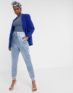 Атласные джоггеры ASOS DESIGN-Синий