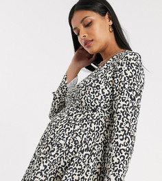 Платье макси с леопардовым принтом и запахом ASOS DESIGN Maternity-Мульти