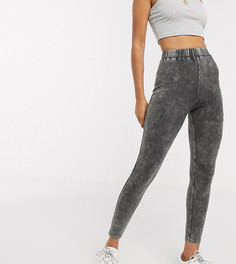 Леггинсы с эффектом кислотной стирки ASOS DESIGN Petite-Серый