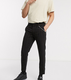 Черные брюки в полоску с цепочкой Reclaimed Vintage Inspired-Черный