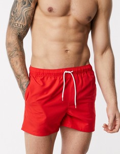 Красные короткие шорты для плавания ASOS DESIGN-Красный