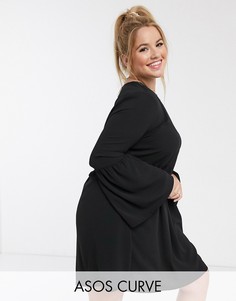Черное свободное платье мини ASOS DESIGN Curve-Черный